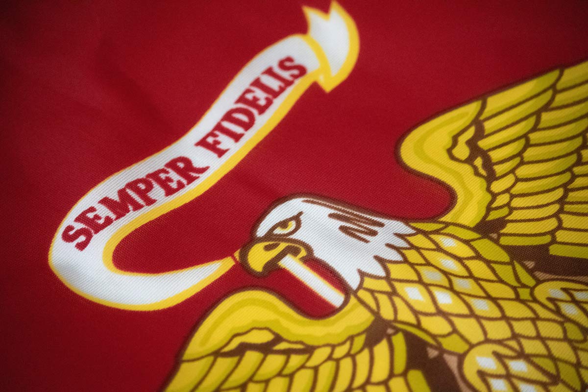 アメリカ海兵隊フラッグ　ポール付FMF 3 SUPP BN フラッグ 赤 アメリカ海兵隊フラッグ ポール付FMF 3 SUPP BN フラッグ 赤 【公式通販】